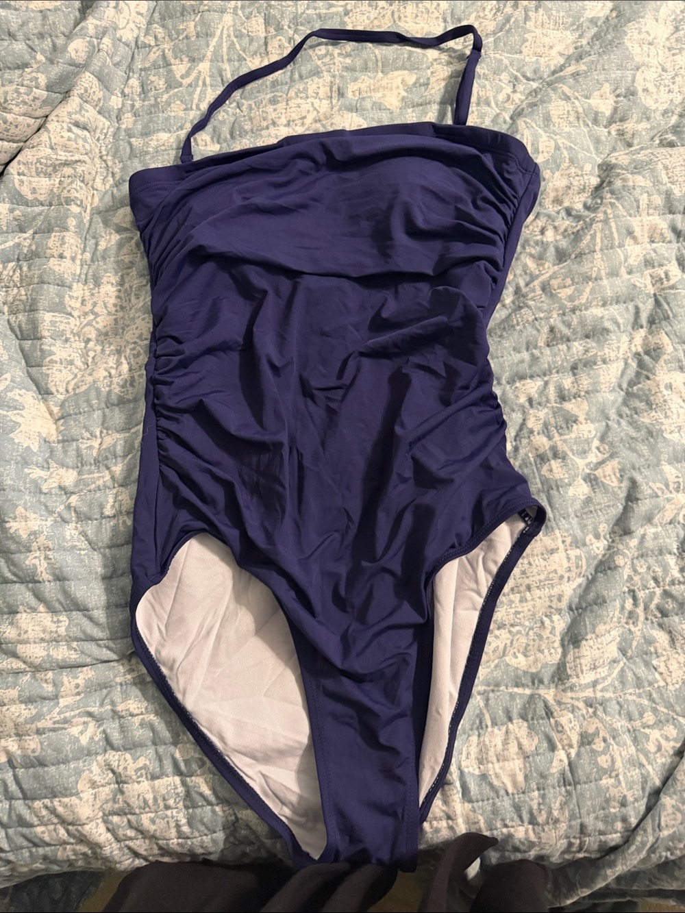 Classic Navy One-Piece Swimsuit with Removable Strap